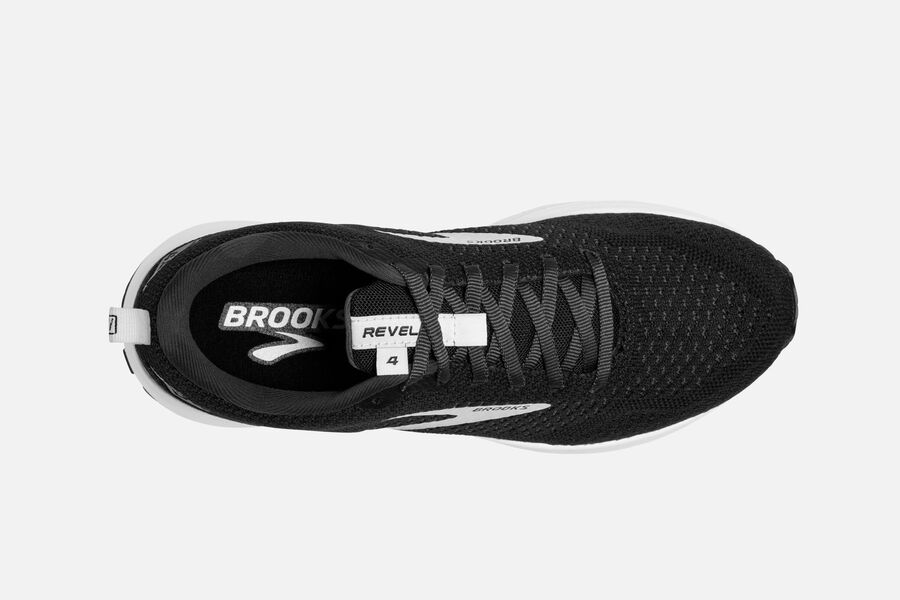 Brooks Running Shoes Mens Black/Silver - Revel 4 Road - 7918-YQKOH